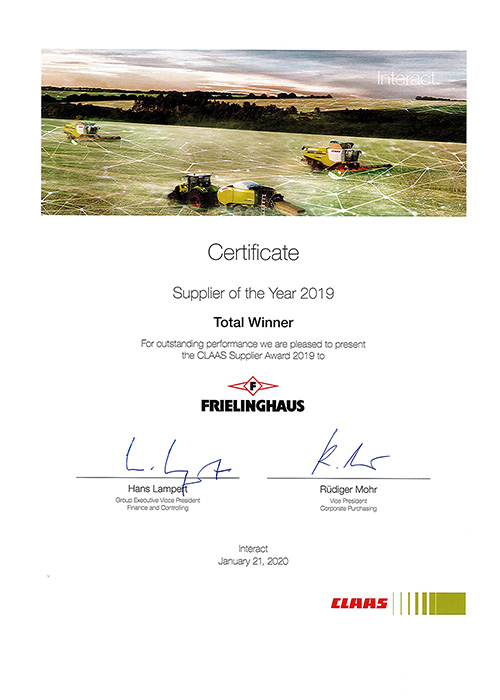 CLAAS Supplier of the year 2019